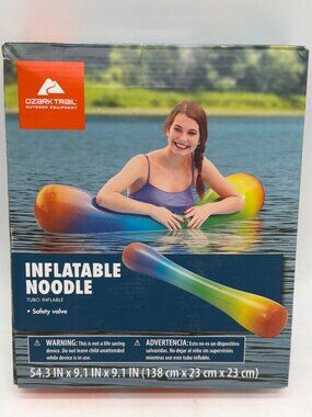 Ozark Trail Inflatable Noodle With Safety Valve Rainbow Design 54.3" X 9.1" Outd
